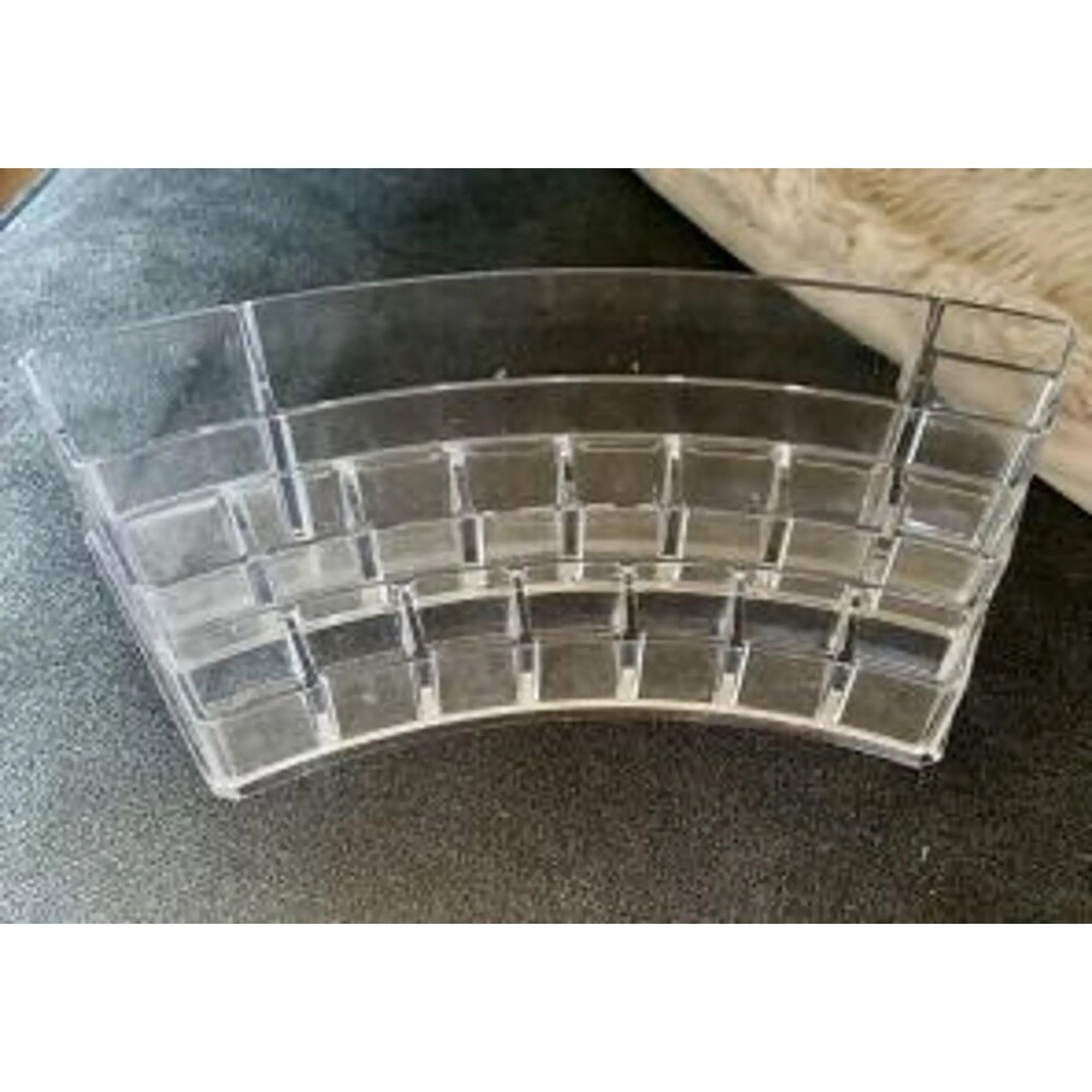 19-compartment clear acrylic curved vanity beauty makeup bathroom organizer